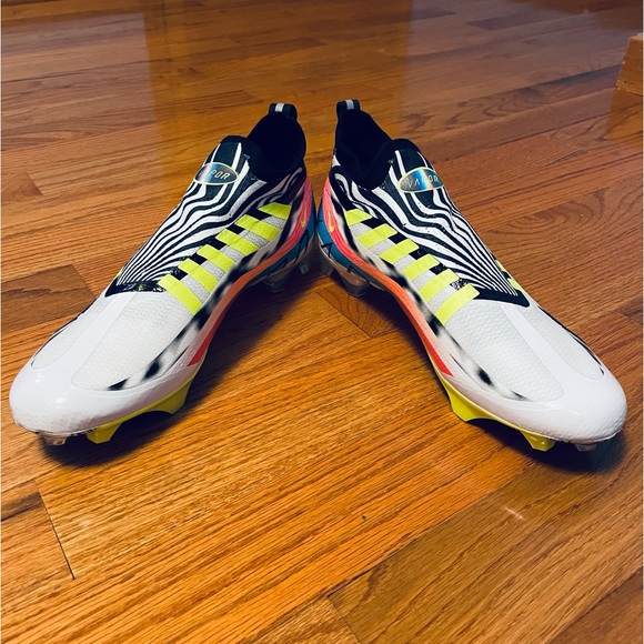 Nike Vapor Edge Elite 360 White Black Multicolor Football Cleats Size 14.5 - Picture 4 of 12